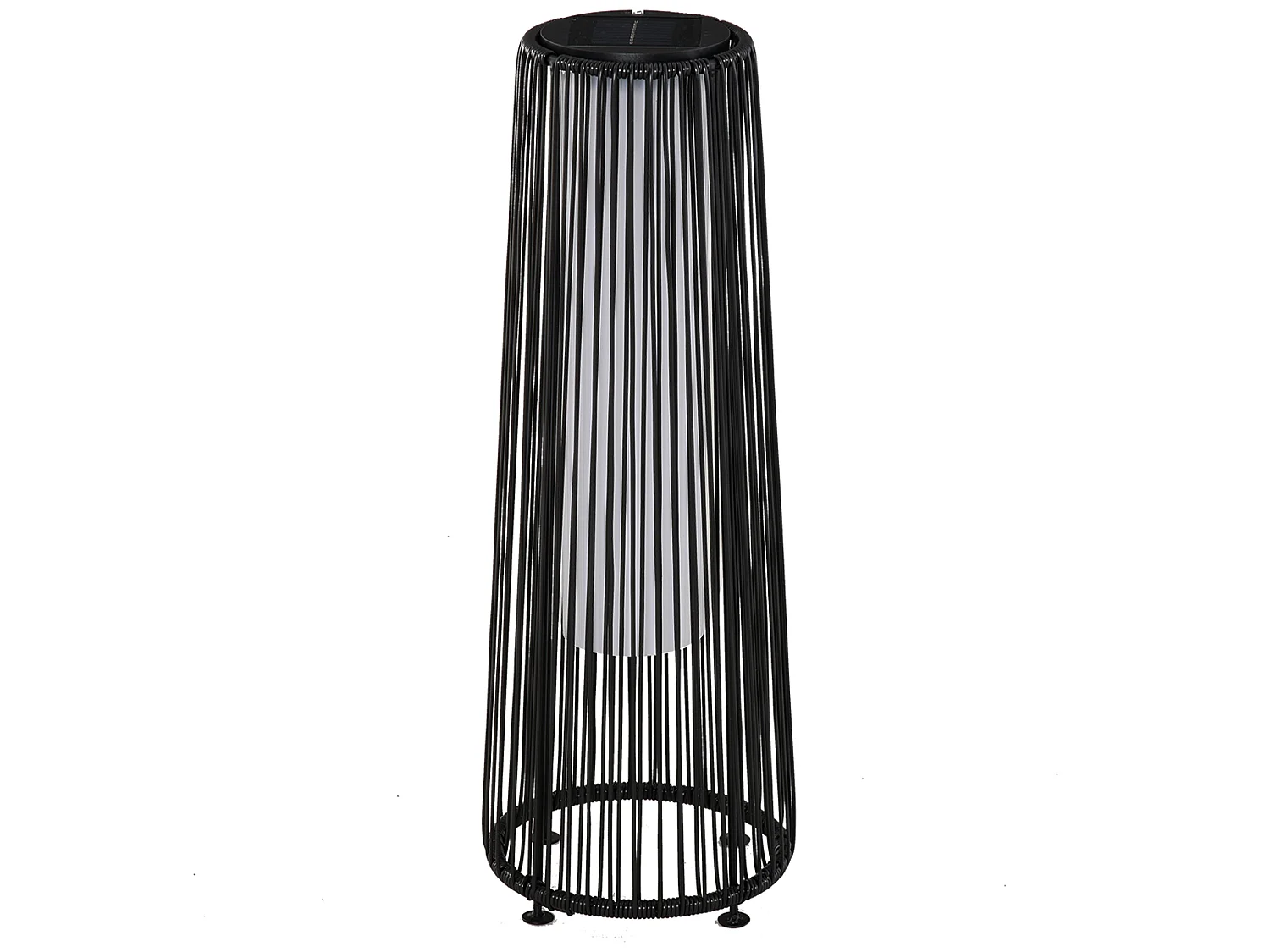 Lámpara de pie de ratán negro 21.5x21.5x61 cm Outsunny