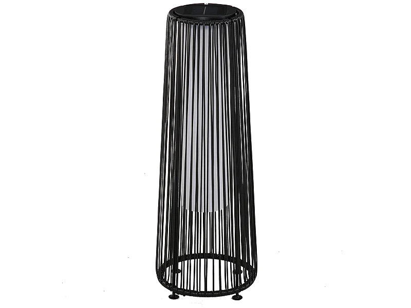 Lámpara de pie de ratán negro 21.5x21.5x61 cm Outsunny