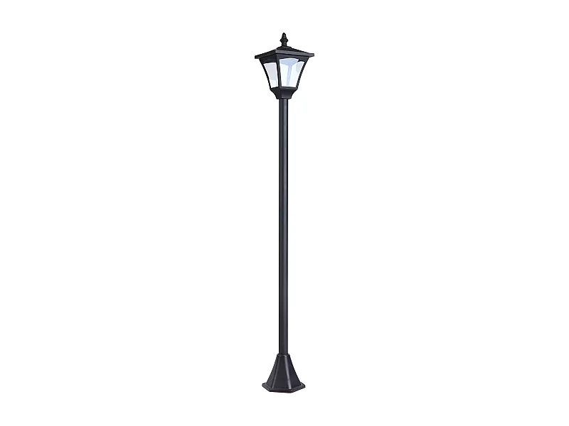 Farol solar de jardín negro 15x15x120cm Outsunny