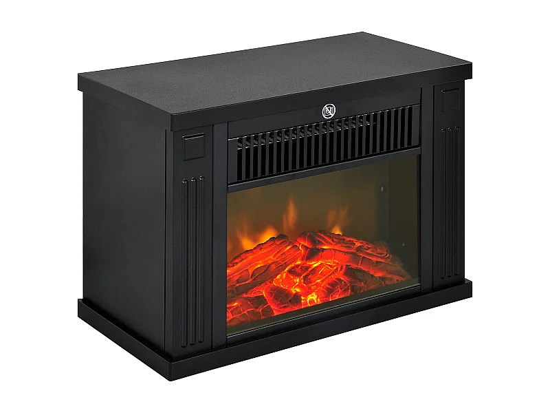 Chimenea eléctrica portátil negro 4x17x25 cm HOMCOM