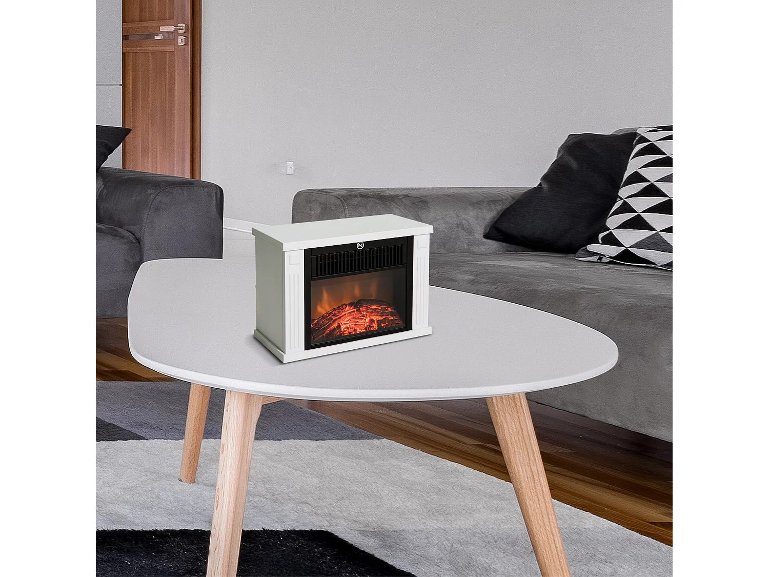 Chimenea eléctrica portátil blanco 4x17x25 cm HOMCOM