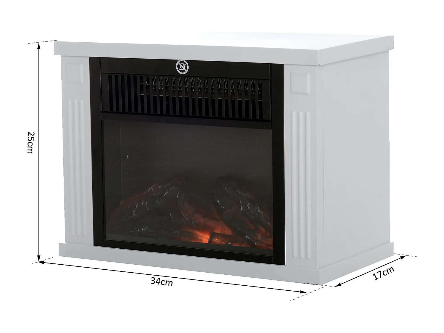 Chimenea eléctrica portátil blanco 4x17x25 cm HOMCOM