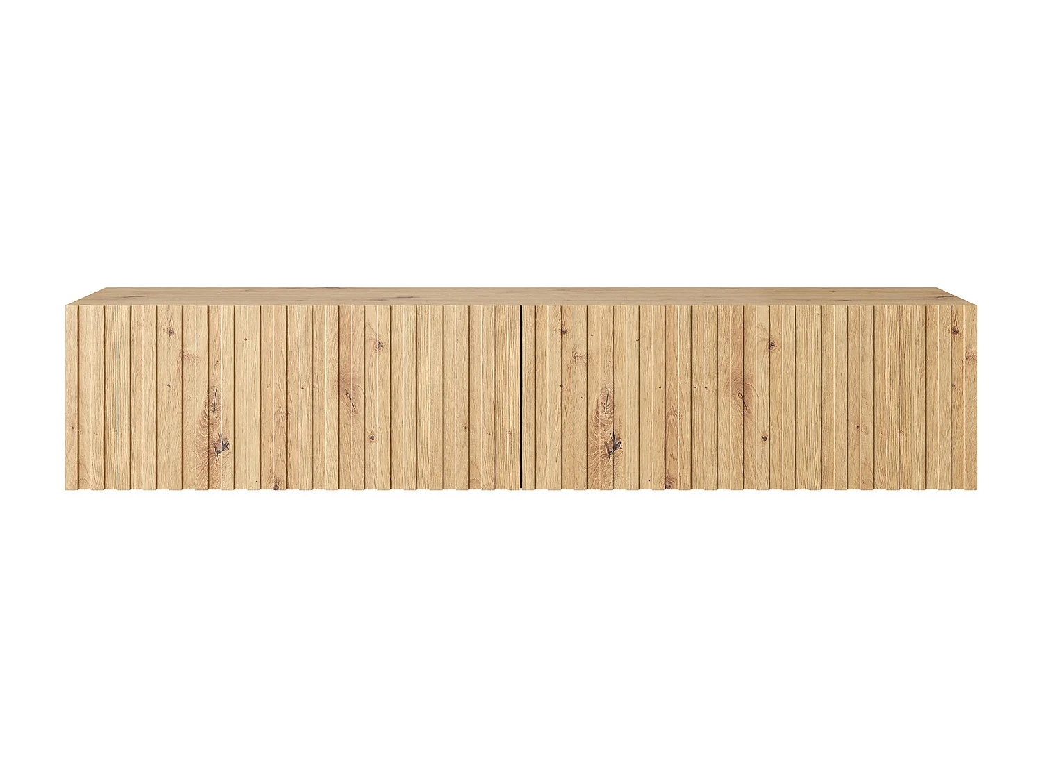 TV-meubel 140 cm - in ambachtelijk eikenhout met gefreesd front - TELIRE