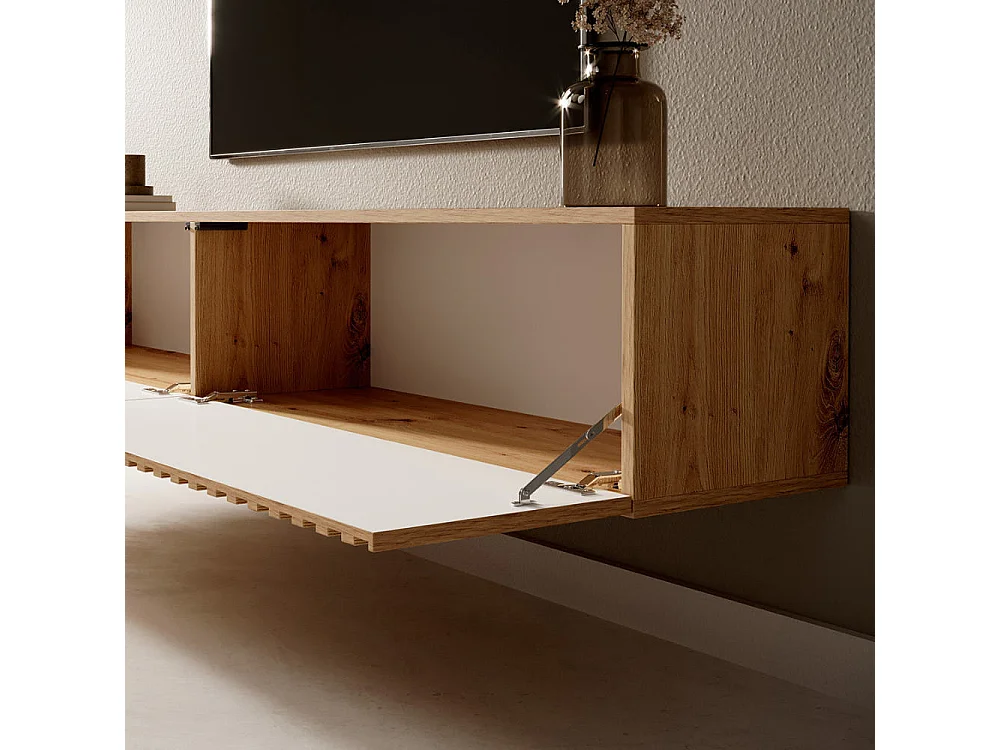 Mobile TV - 175 cm - colore corpo: rovere artisan, colore frontale: rovere artisan + nero - Telire