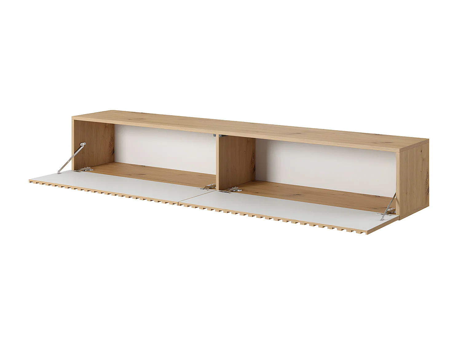 TV-Lowboard stehend in Wotan Eiche, Lamellenfront, 175 cm - Telire