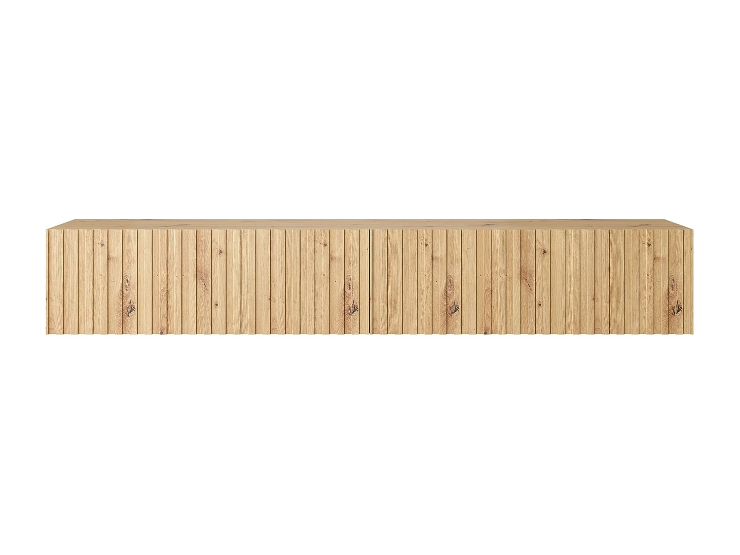 Meuble TV 175 cm - en chêne artisan avec façade fraisée - TELIRE