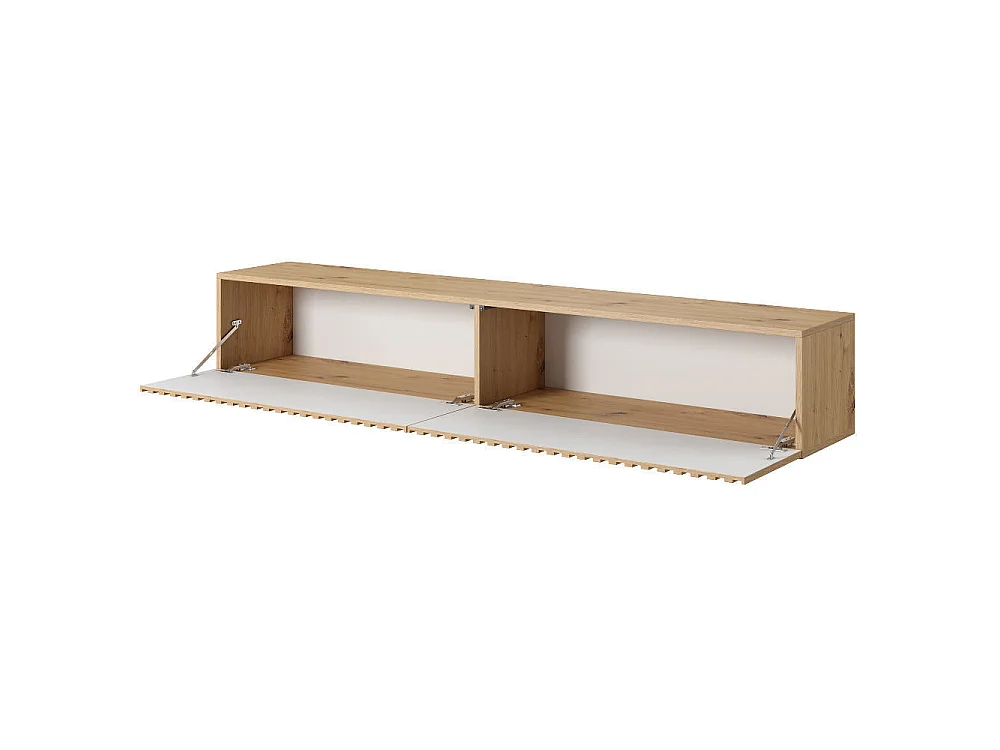 Meuble TV 175 cm - en chêne artisan avec façade fraisée - TELIRE