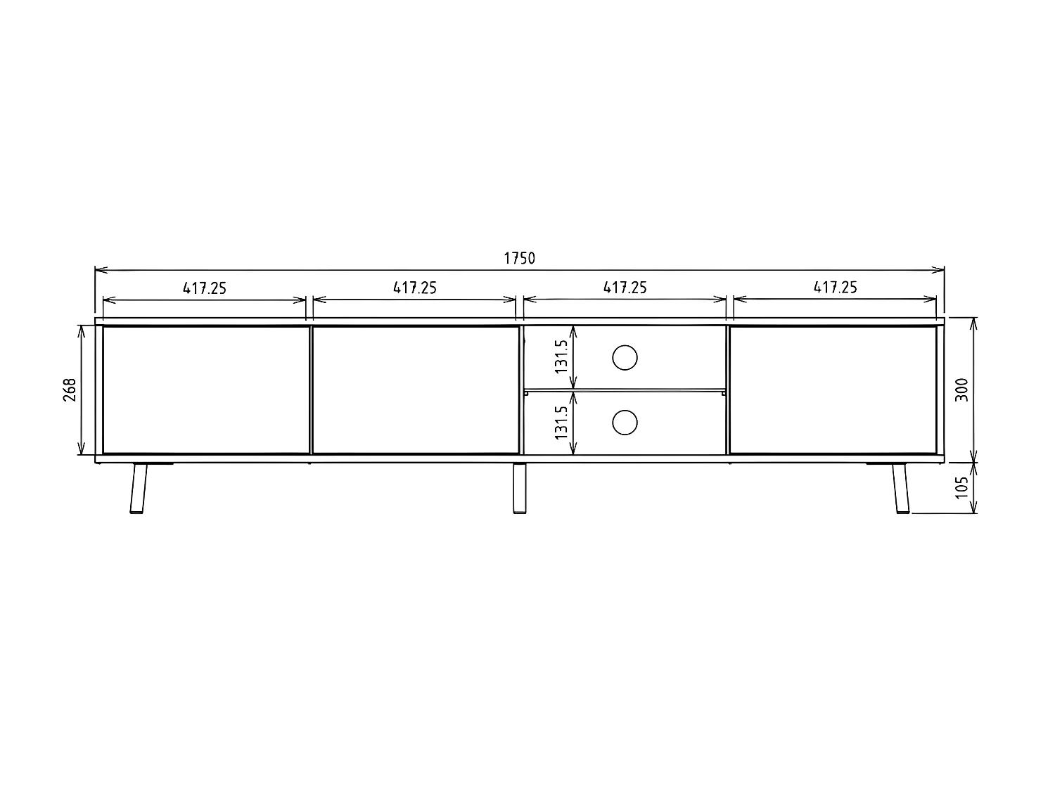 Meuble tv / Banc tv - blanc mat / blanc brillant, 175 cm, éclairage LED - GALHAD