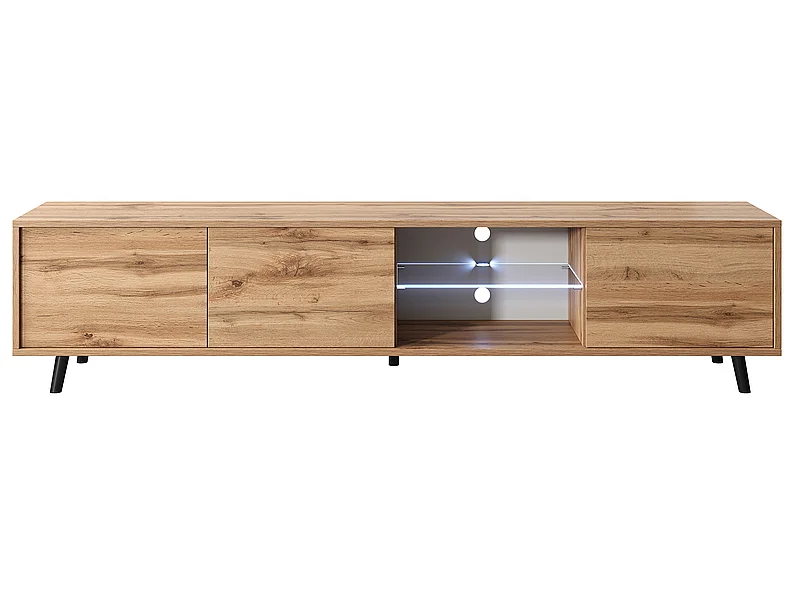 TV-Ständer / TV-Bank - Wotan-Eiche, 175 cm, LED-Beleuchtung - GALHAD