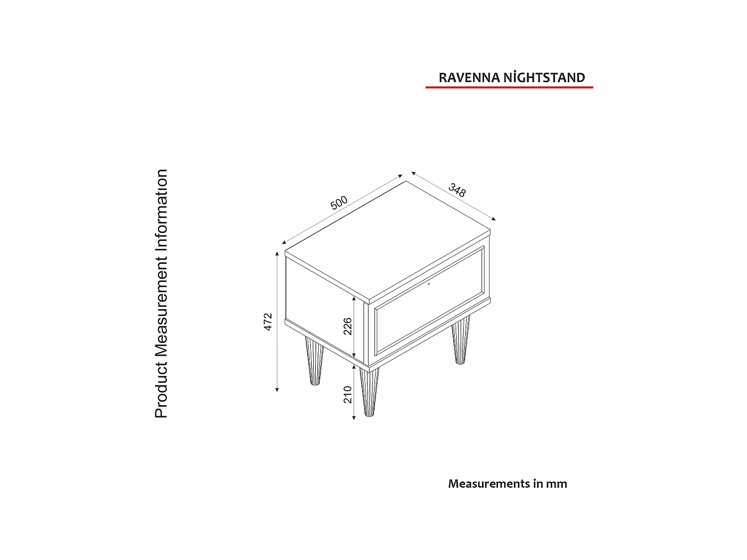 Table de chevet 100% aggloméré plaqué mélamine, couleur blanc te noir 50x47.2x34.8