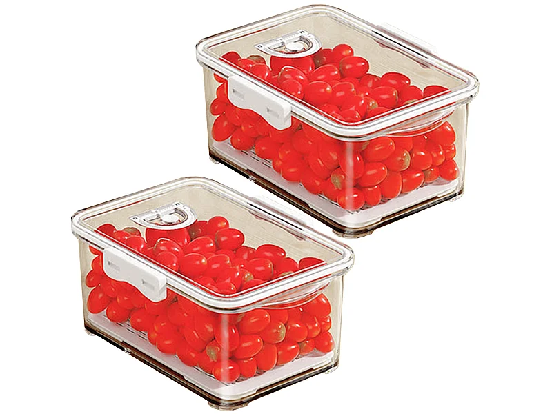 Set de 2 récipients alimentaires de 2,5 l chacun pour la conservation des aliments, avec couvercles