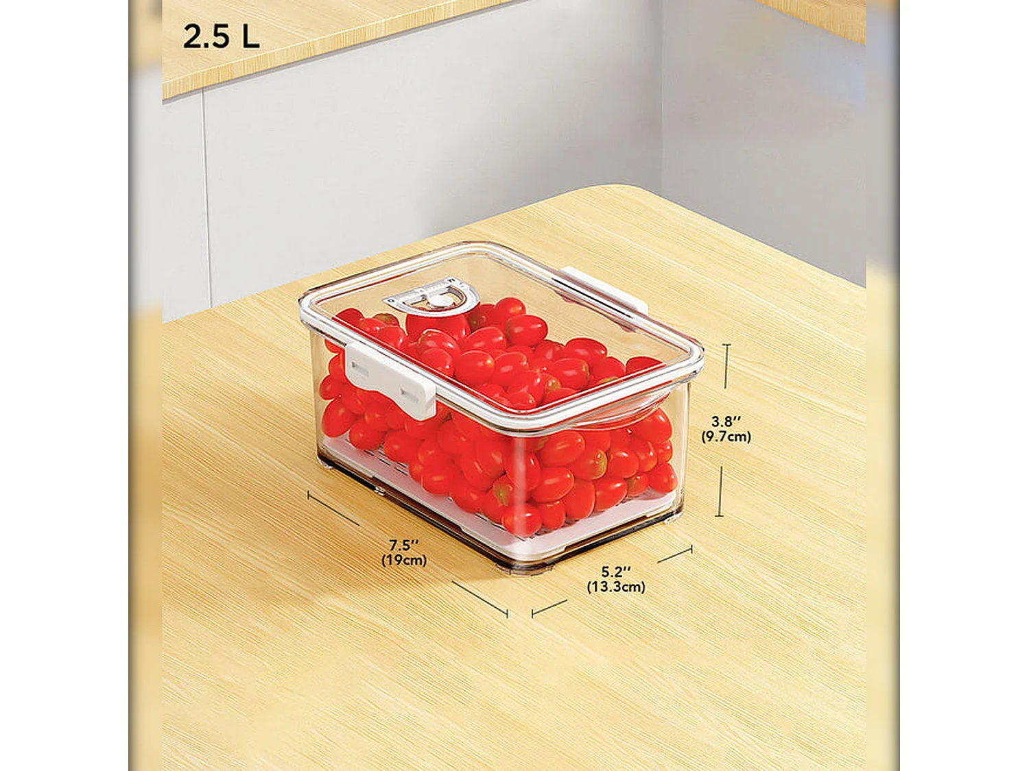 Set de 2 récipients alimentaires de 2,5 l chacun pour la conservation des aliments, avec couvercles