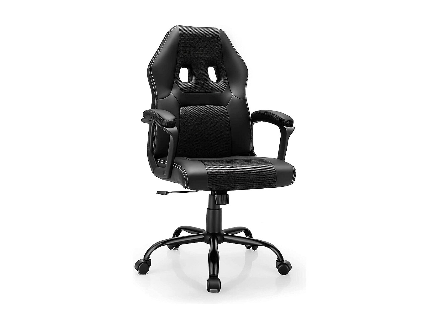 BASETBL Chaise Bureau Ergonomique Gaming - Fauteuil Réglable Avec Dossier Inclinable, Appui-Tête Et Support Lombaire Noir