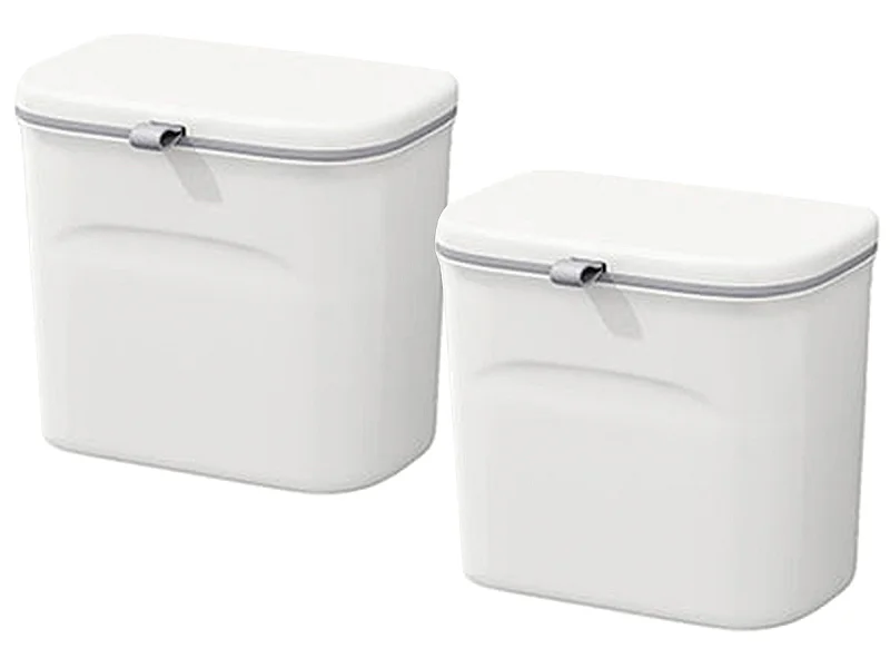 Lot de 2 poubelles multifonctionnelles 16 l (8x2), poubelles de cuisine à montage mural ou sur porte
