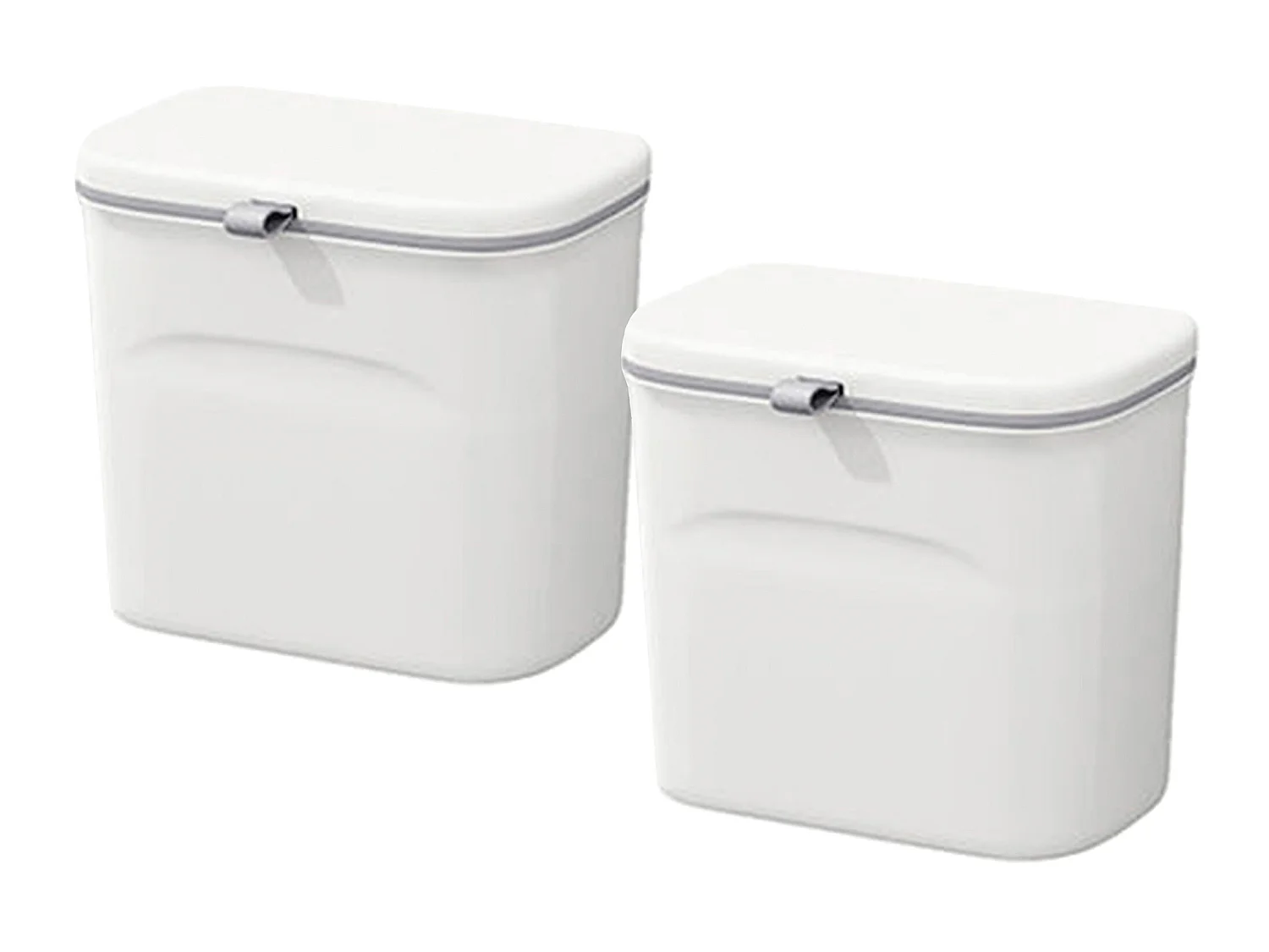 Lot de 2 poubelles multifonctionnelles 16 l (8x2), poubelles de cuisine à montage mural ou sur porte
