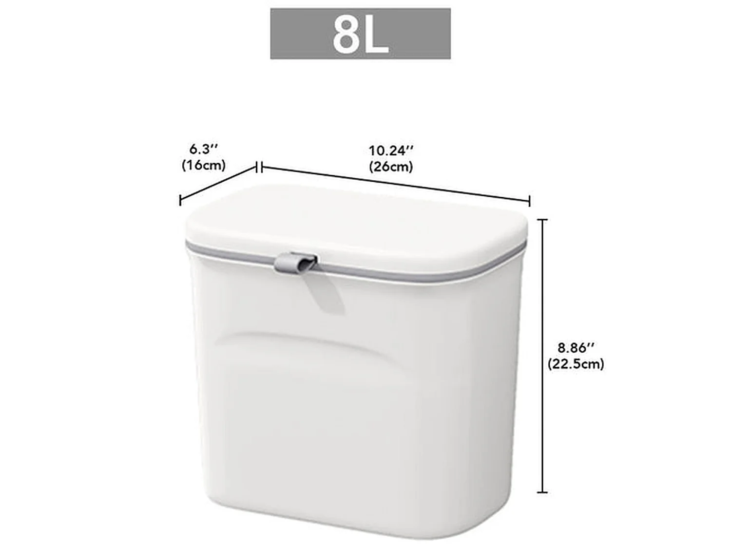 Lot de 2 poubelles multifonctionnelles 16 l (8x2), poubelles de cuisine à montage mural ou sur porte