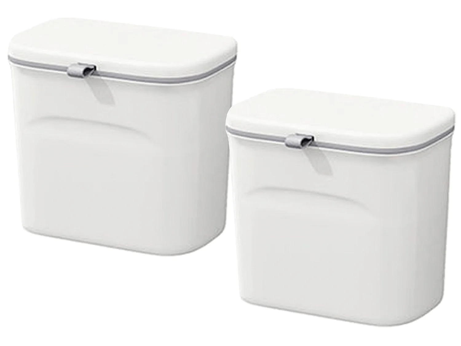 Lot de 2 poubelles multifonctionnelles 16 l (8x2), poubelles de cuisine à montage mural ou sur porte