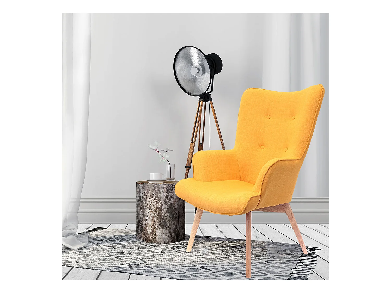 Fauteuil Design "Helsinki" 100cm Jaune