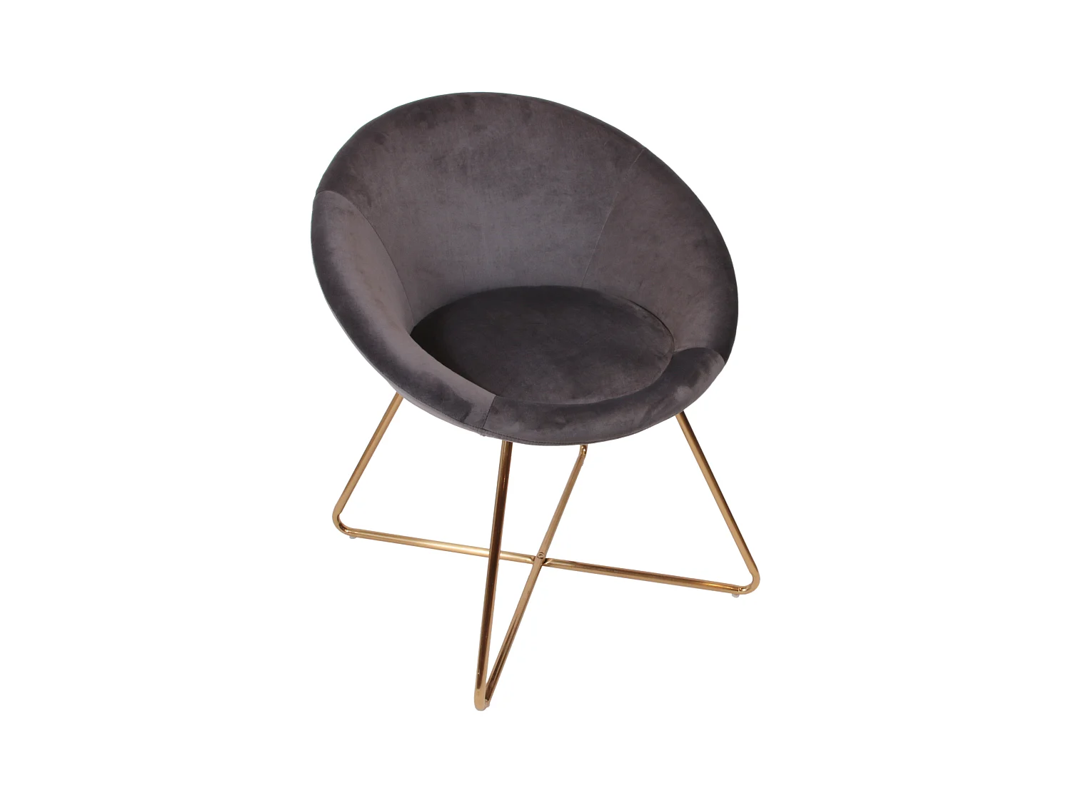 Fauteuil Velours Design "Karl" 74cm Gris