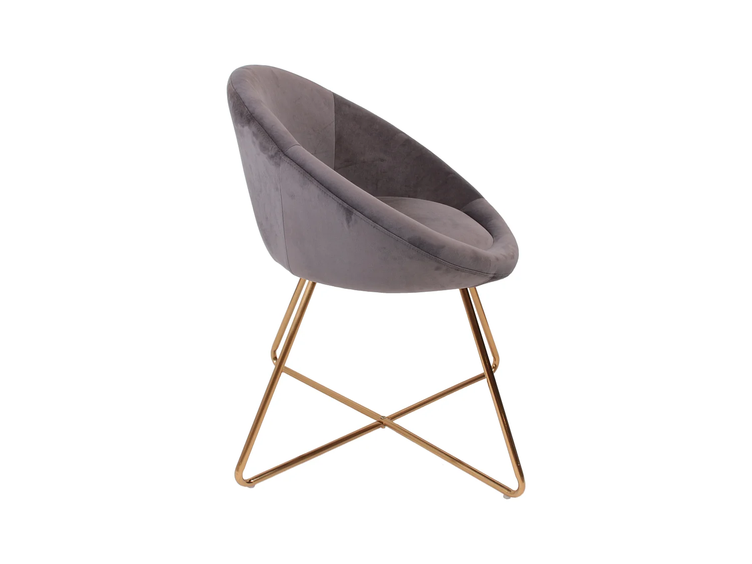 Fauteuil Velours Design "Karl" 74cm Gris