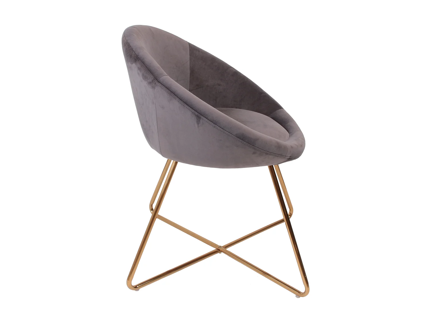 Fauteuil Velours Design "Karl" 74cm Gris