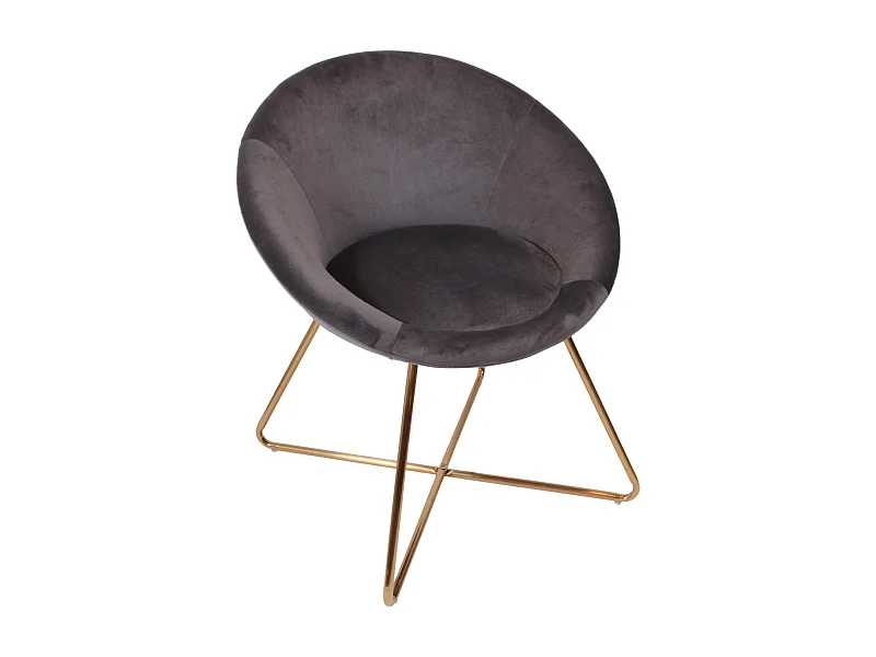 Fauteuil Velours Design "Karl" 74cm Gris