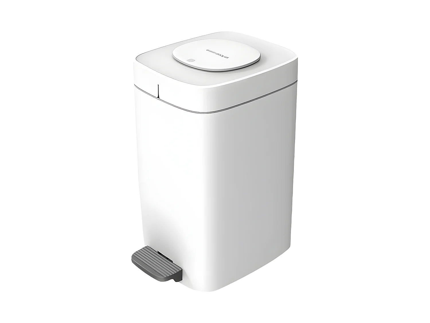 Poubelle 15 l carrée à pédale, comprenant 30 sacs poubelle.