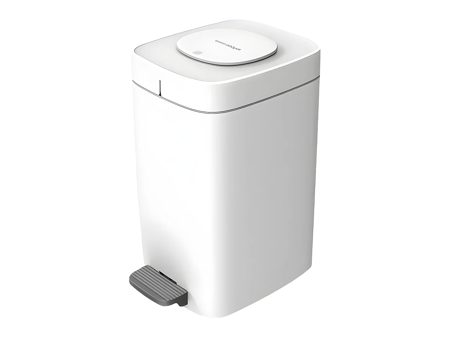 Poubelle 15 l carrée à pédale, comprenant 30 sacs poubelle.