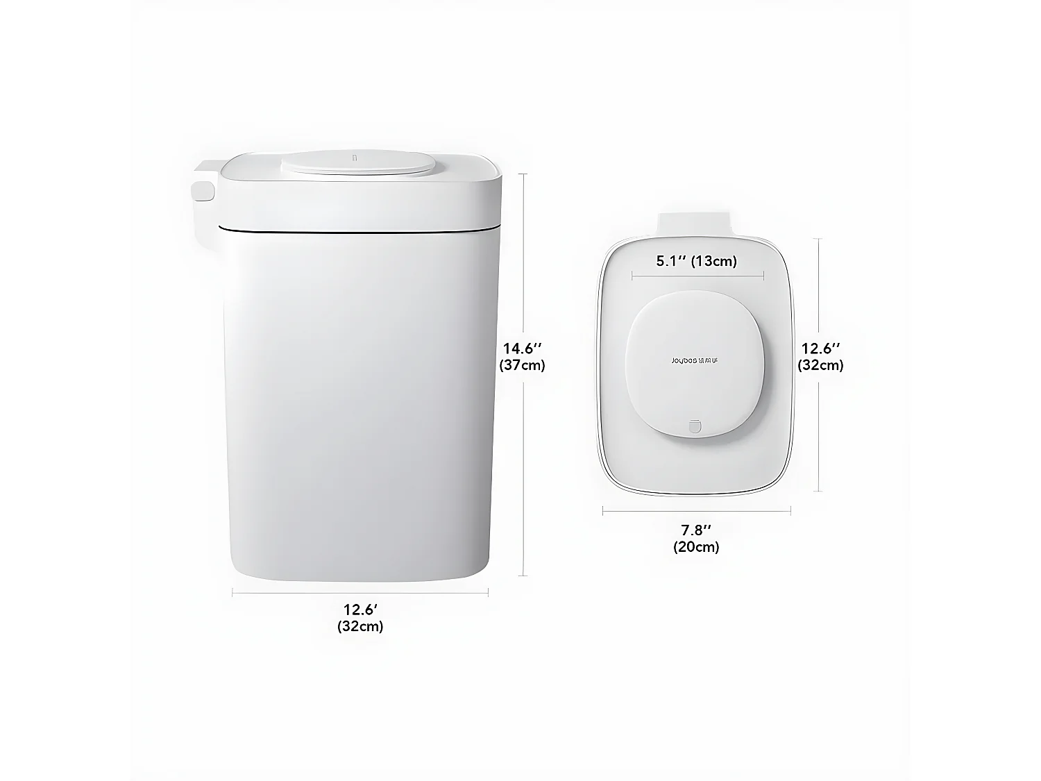 Poubelle 15 l carrée à pédale, comprenant 30 sacs poubelle.