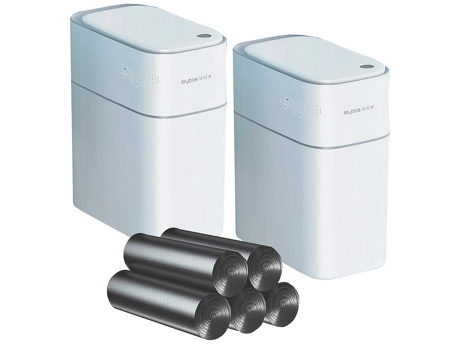 Ensemble de 2 poubelles, 15 l chacune, avec capteur de mouvement intelligent sans contact, pour la maison ou le bureau - comprend 140 sacs poubelle