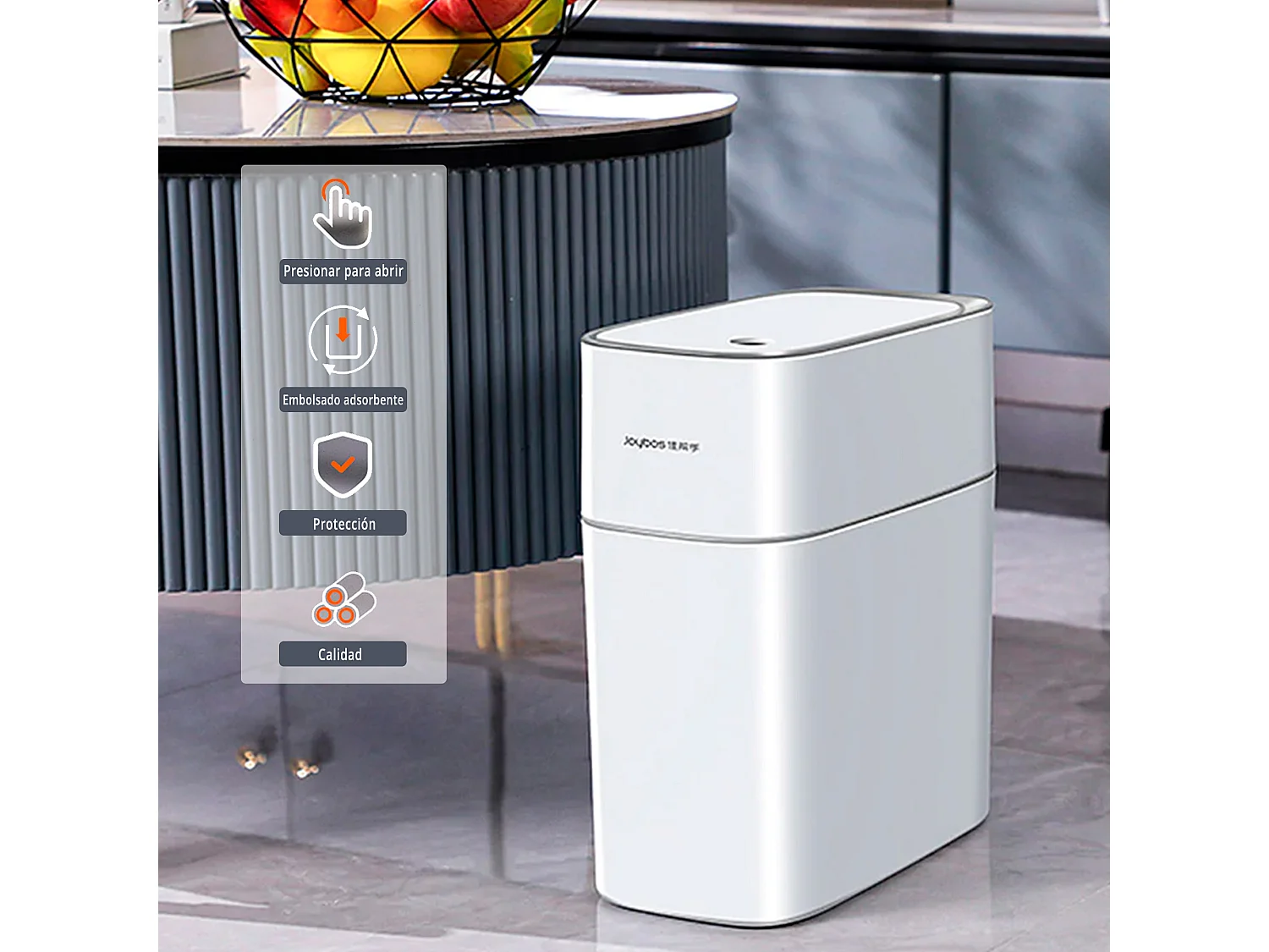 Ensemble de 2 poubelles, 15 l chacune, avec capteur de mouvement intelligent sans contact, pour la maison ou le bureau - comprend 140 sacs poubelle