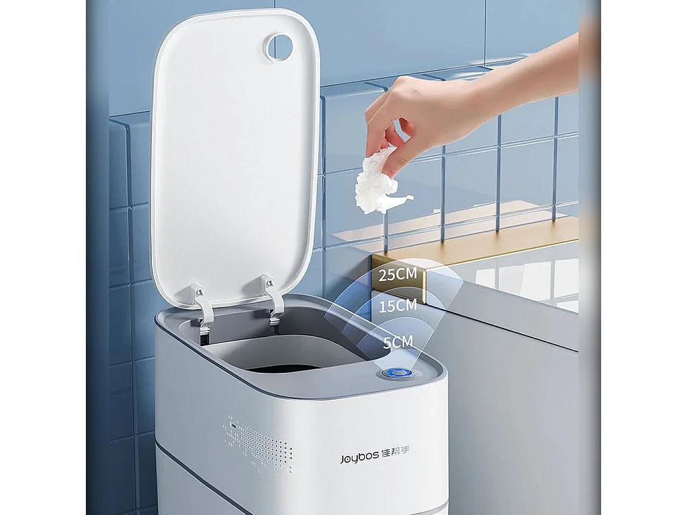 Ensemble de 2 poubelles, 15 l chacune, avec capteur de mouvement intelligent sans contact, pour la maison ou le bureau - comprend 140 sacs poubelle