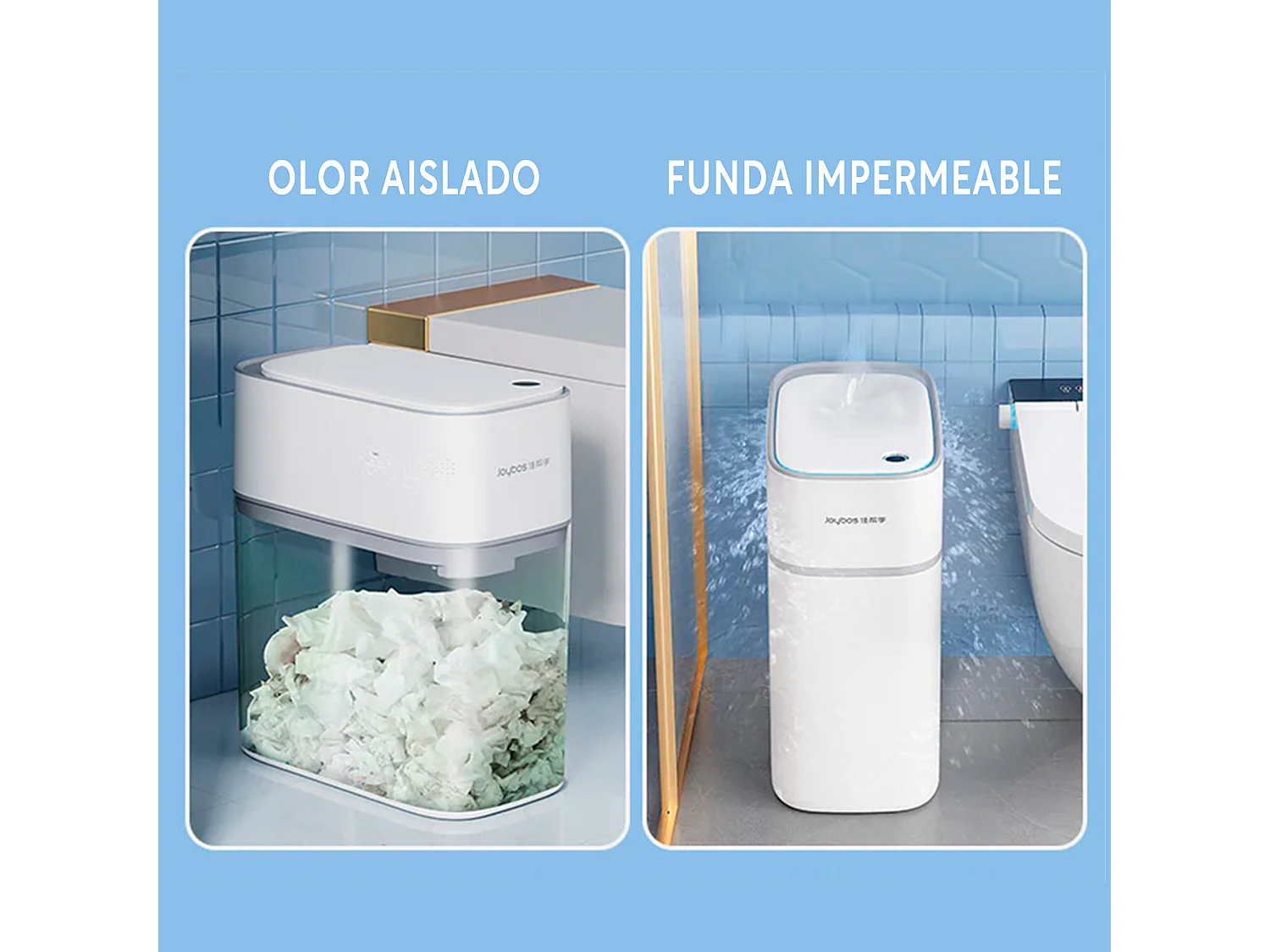 Ensemble de 2 poubelles, 15 l chacune, avec capteur de mouvement intelligent sans contact, pour la maison ou le bureau - comprend 140 sacs poubelle