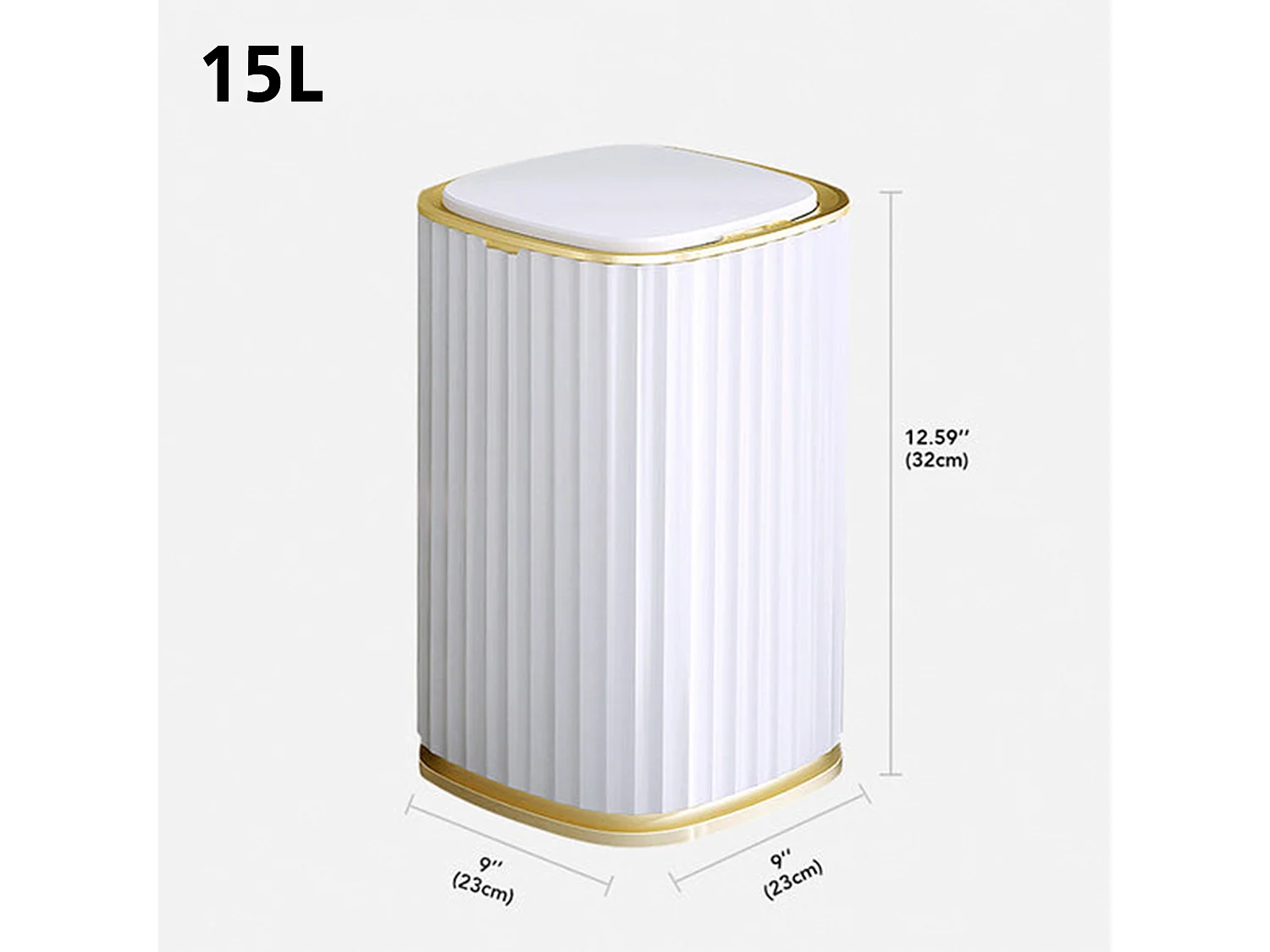 Poubelle square 15 l avec capteur intelligent