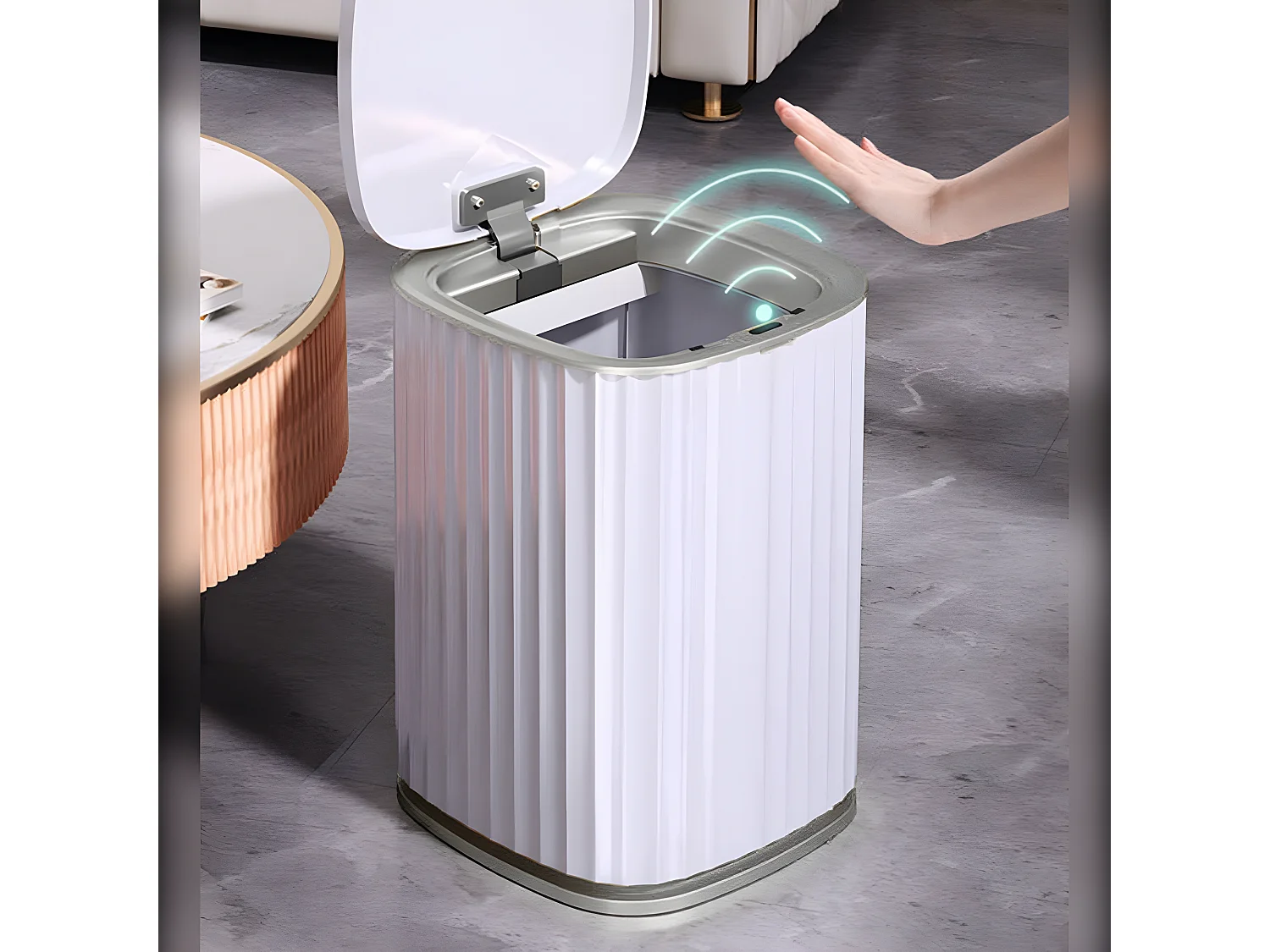 Poubelle square 15 l avec capteur intelligent