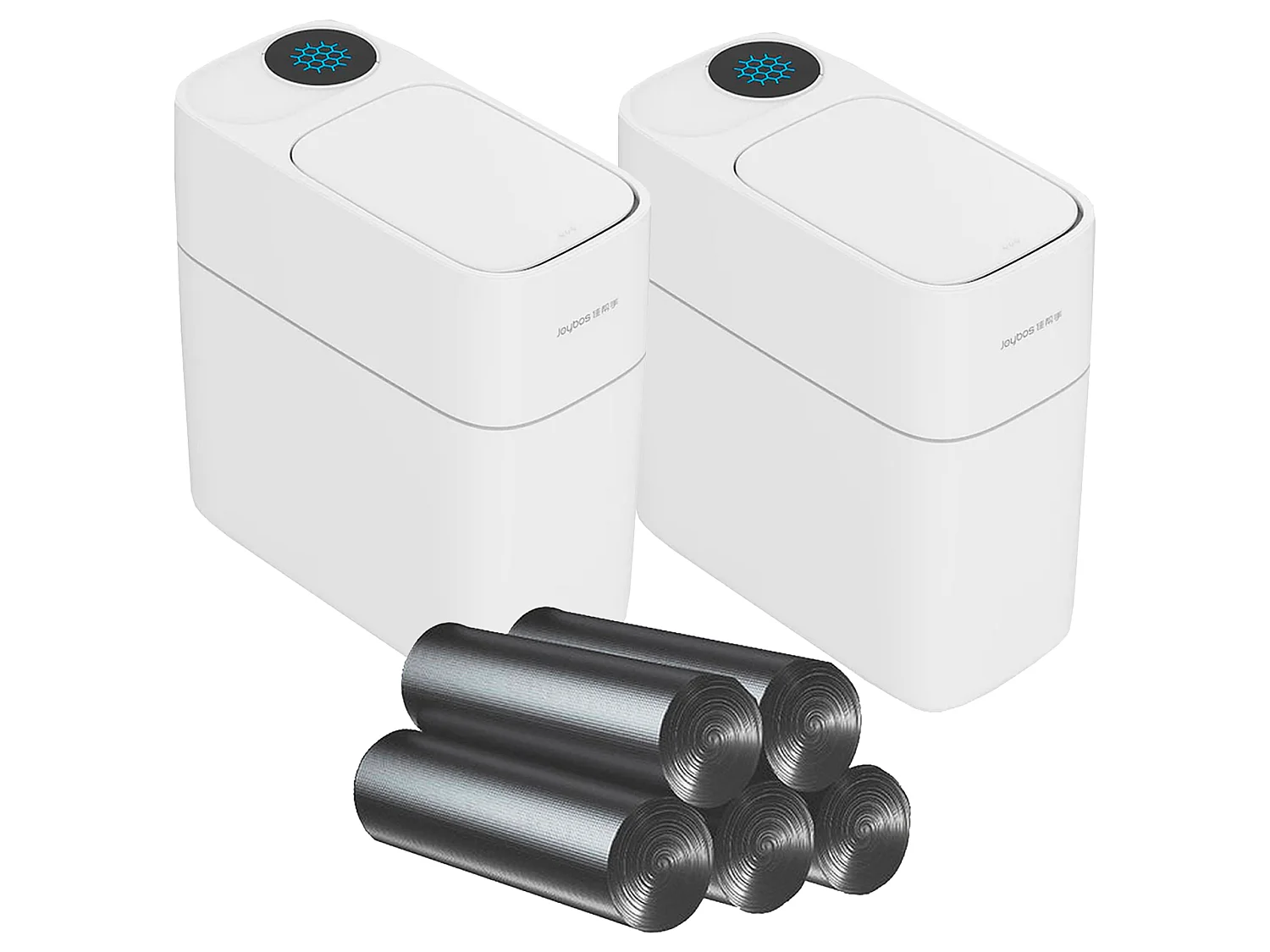 Lot de 2 poubelles à adsorption automatique de 10 litres chacune, pour la maison ou le bureau - 140 sacs poubelles inclus