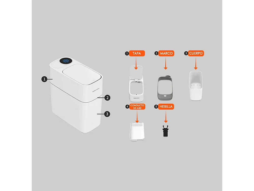 Lot de 2 poubelles à adsorption automatique de 10 litres chacune, pour la maison ou le bureau - 140 sacs poubelles inclus