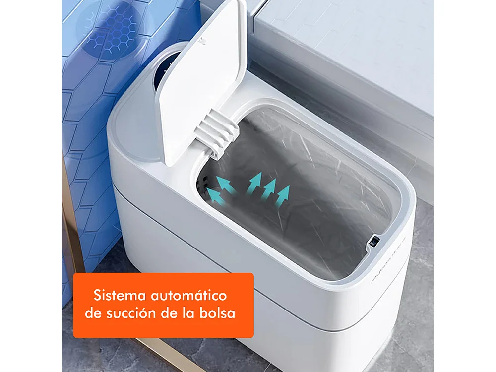 Lot de 2 poubelles à adsorption automatique de 10 litres chacune, pour la maison ou le bureau - 140 sacs poubelles inclus