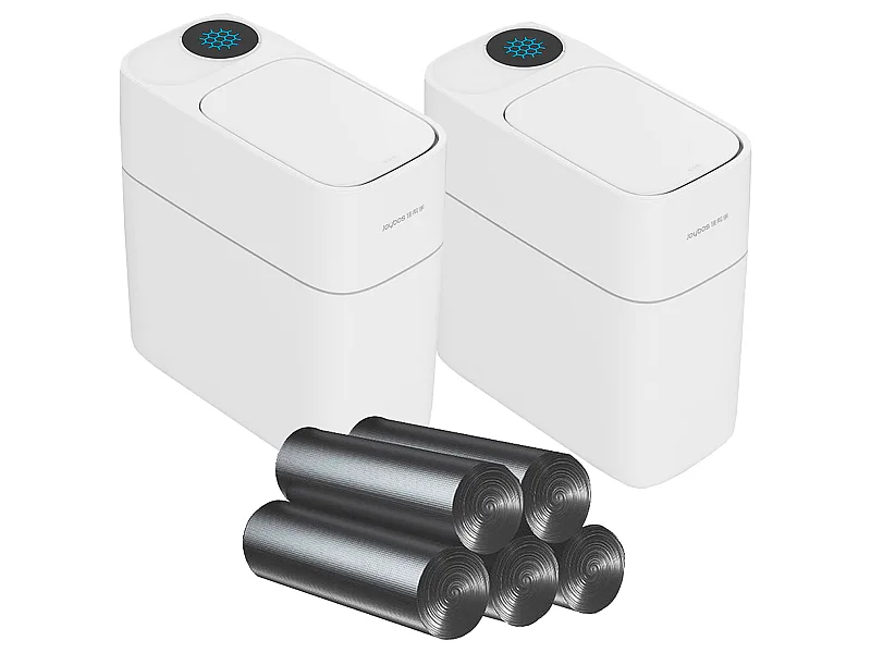 Lot de 2 poubelles à adsorption automatique de 10 litres chacune, pour la maison ou le bureau - 140 sacs poubelles inclus