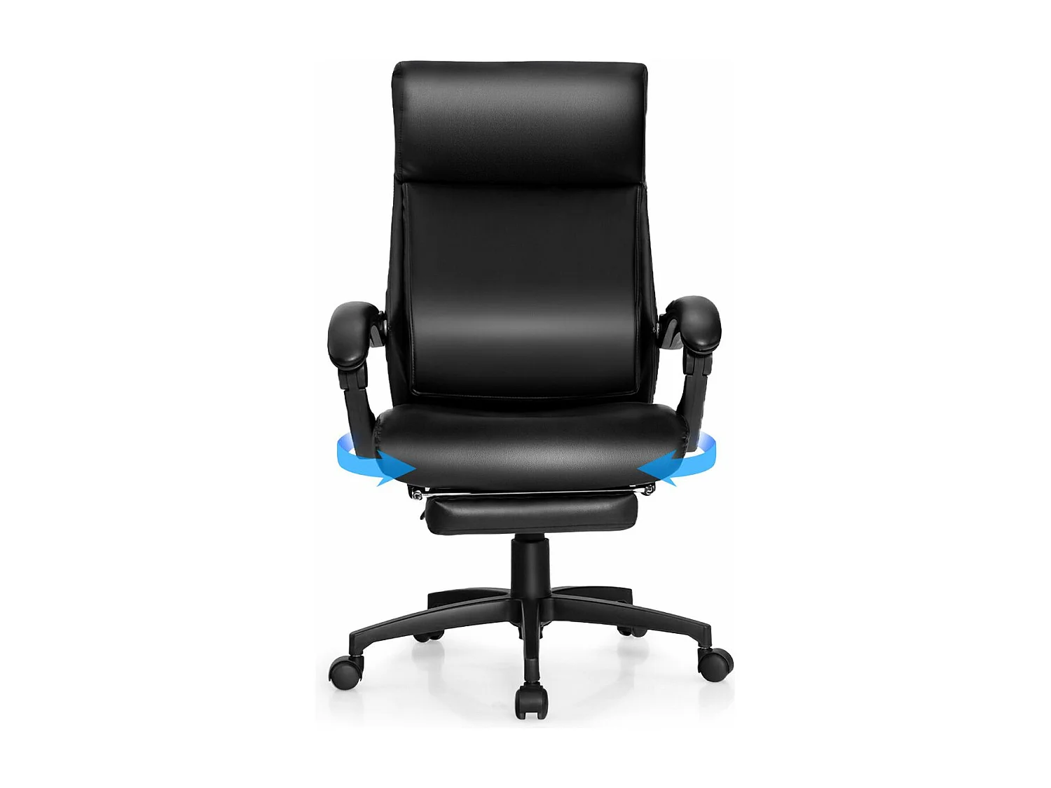 Ergonomische bureaustoel verstelbaar draaibaar in hoogte verstelbaar met wielen hoofdsteun armleuning voetsteun 62 x 71,5 x 109-119 cm zwart