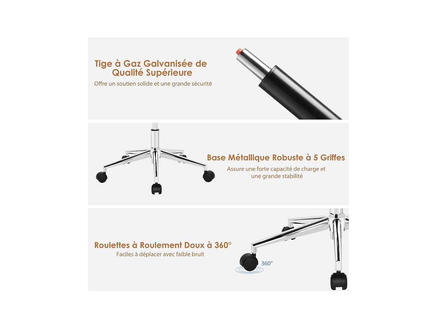 Moderne PU-lederen bureaustoel, in hoogte verstelbare schommelstoel, gewatteerde armleuningen voor gamen en werken