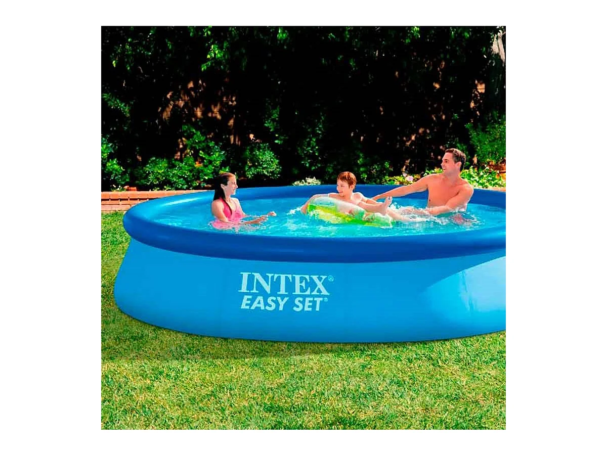 Intex kit piscine easy set autoportante ronde (ø)3,96 x (h)0,84m