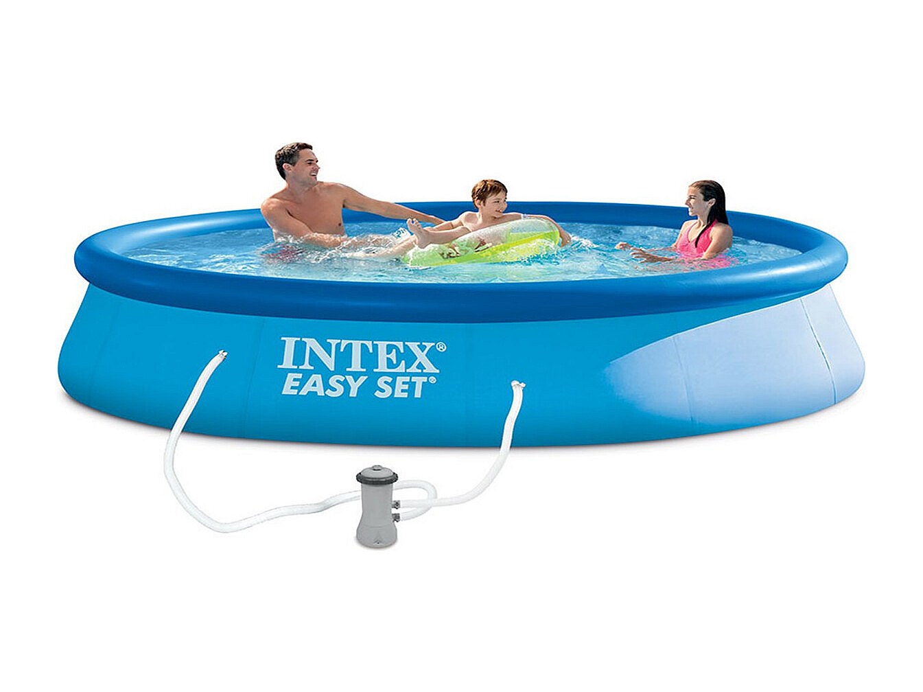 Piscina redonda hinchable Easy Set Intex 7290L con depuradora azul Ø396x84 cm