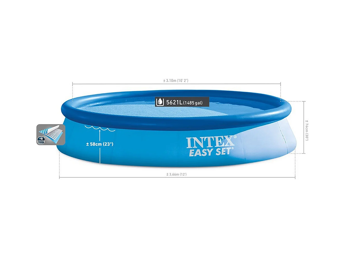 Intex 28132NP – Easy Set runder Pool mit Filterpumpe, 366 x 76 cm