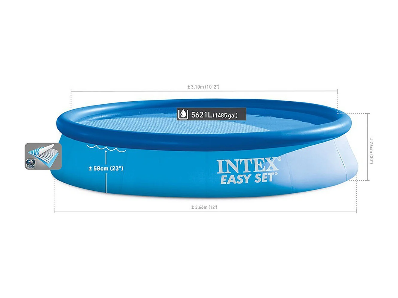 Kit Piscine Hors-Sol Autoportante "Easy" 366x76cm Bleu
