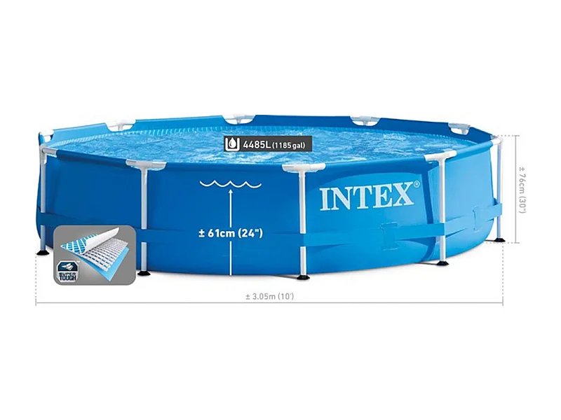 Piscine Hors-Sol Tubulaire "Métal Frame" 305x76cm Bleu