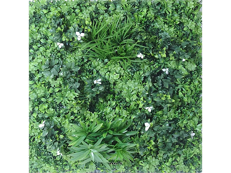 Mur végétal artificiel sur plaque en plastique extérieur 100 x 100 cm