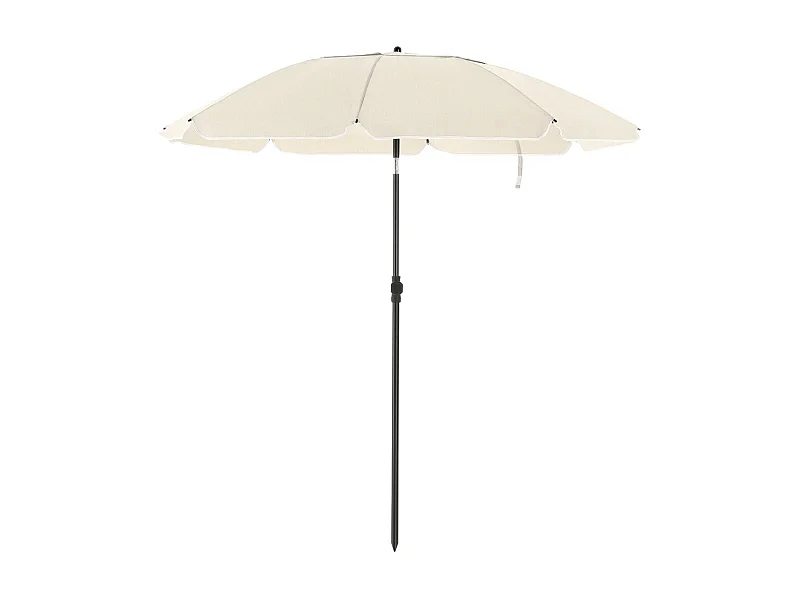 Ombrellone da giardino diametro 1,6 m protezione ombrellone UPS 50+ inclinabile portatile stecche in fibra di vetro antivento con borsa beige 12_0001766