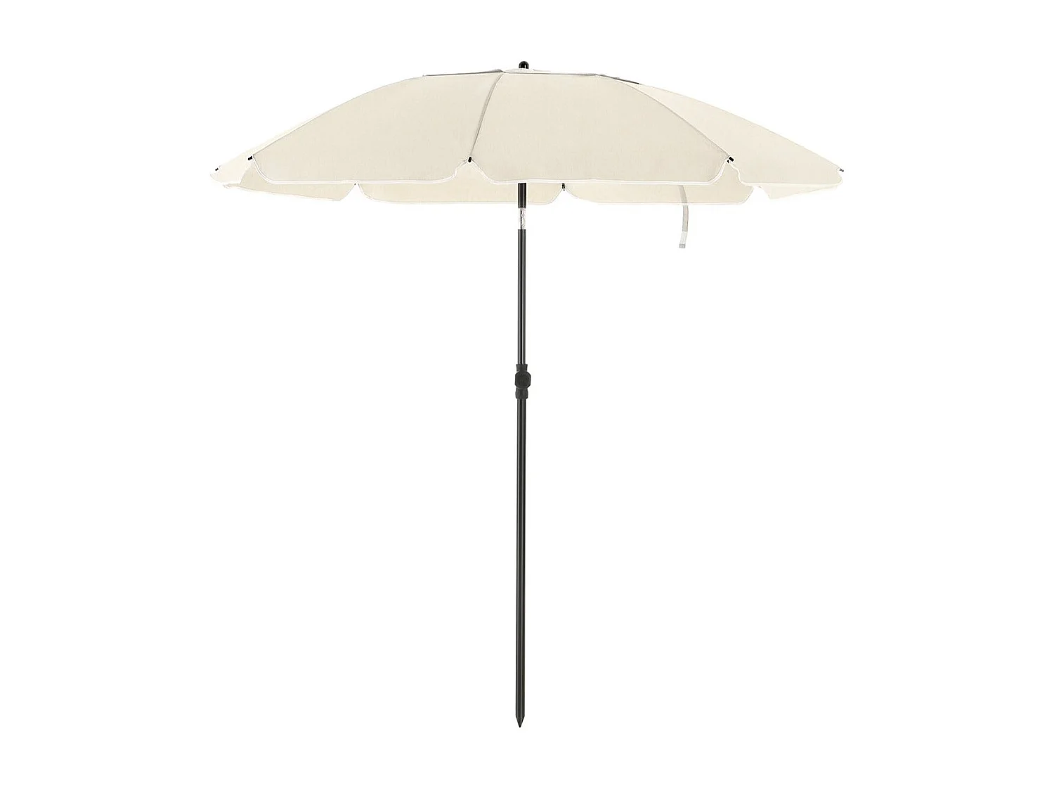 Ombrellone da giardino diametro 1,6 m protezione ombrellone UPS 50+ inclinabile portatile stecche in fibra di vetro antivento con borsa beige 12_0001766