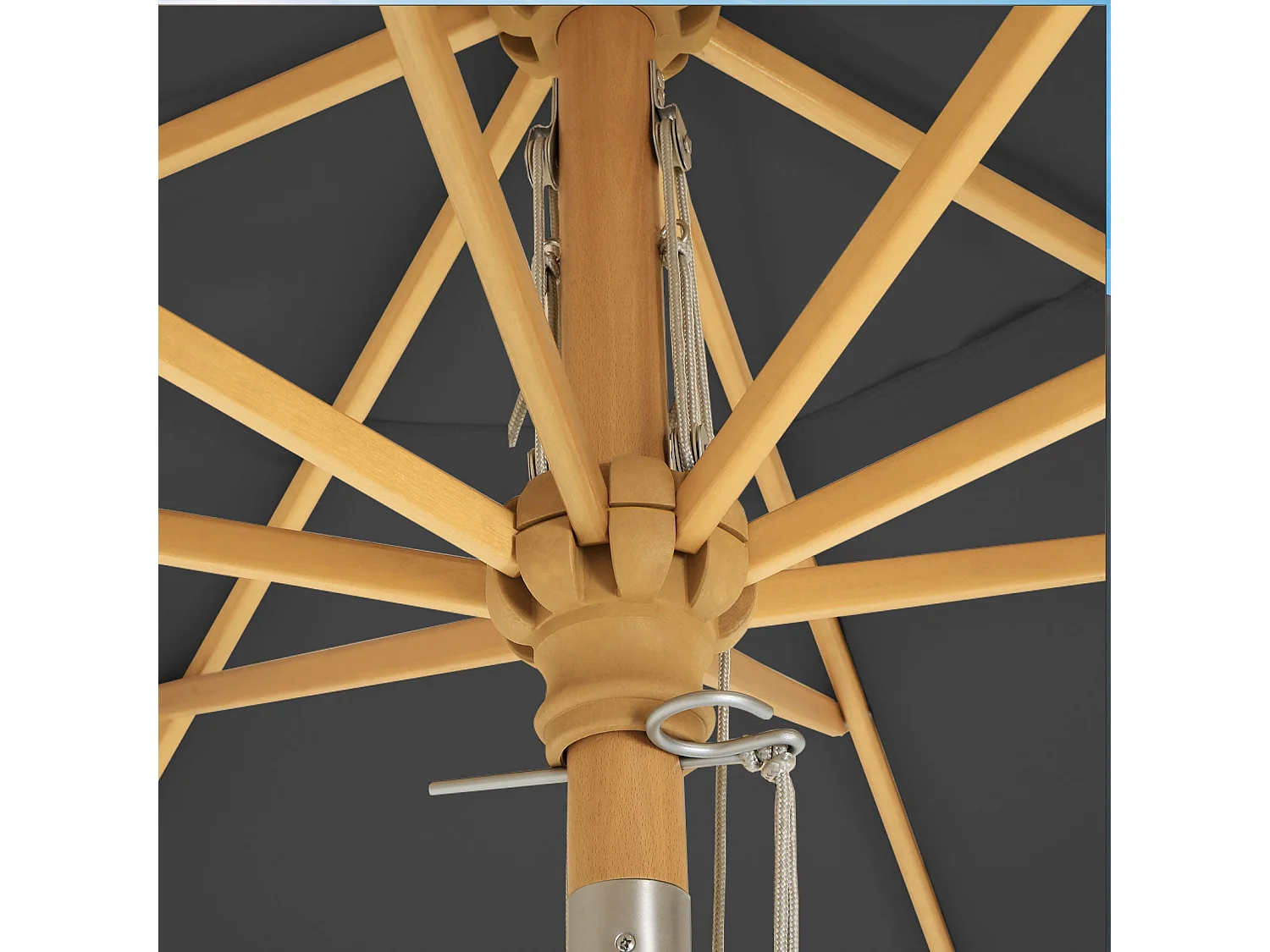 Parasol 3 m ombrelle bois marron 3 x 3 x 2.5 cm 12_0001812